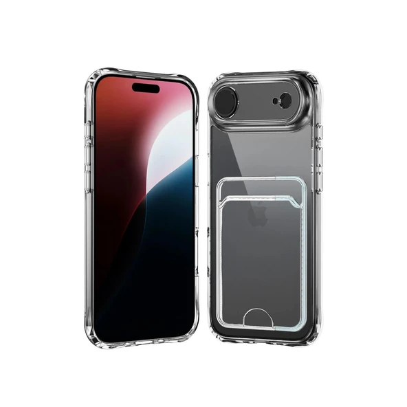 İphone 17 Air Kart Şeffaf Silikon - Şeffaf ürün görseli 1