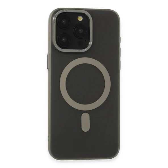 İphone 15 Pro Kılıf Lodos Magneticsafe Mat Kapak - Titan Gri ürün görseli 1
