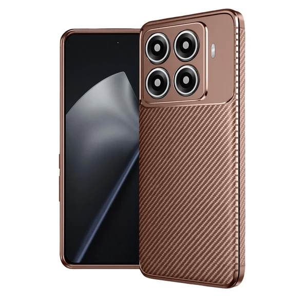 Xiaomi Mi 15T Pro Auto Focus Karbon Kapak - Kahverengi ürün görseli 1