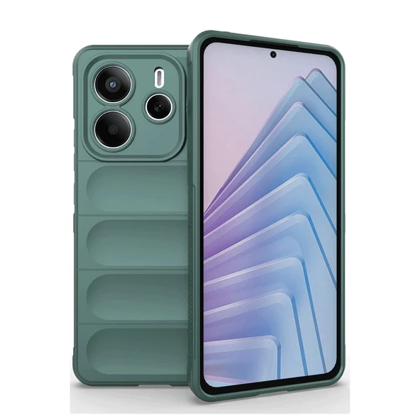 Xiaomi Redmi Note 14 4G Kılıf Optimum Silikon - Koyu Yeşil ürün görseli 1