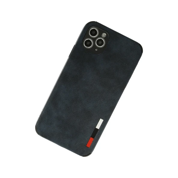 İphone 11 Pro Max Kılıf Loop Deri Silikon - Lacivert - Resim 2
