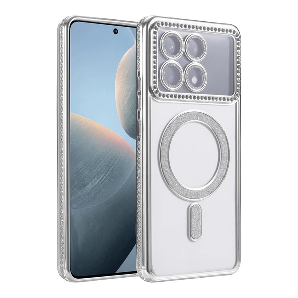 Xiaomi Poco X6 Pro Joke Simli Magneticsafe Kılıf - Gümüş ürün görseli 1