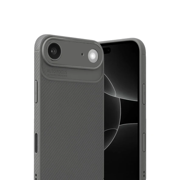 İphone 17 Air Auto Focus Karbon Kapak - Gri - Resim 2