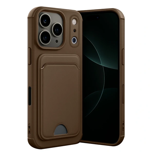 İphone 17 Pro Kelvin Kartvizitli Silikon - Kahverengi ürün görseli 1