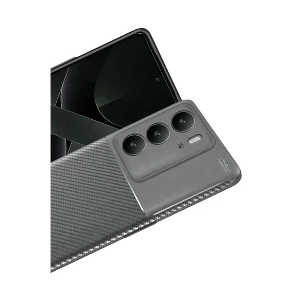 Realme C75 4G Auto Focus Karbon Kapak - Gri - Resim 2