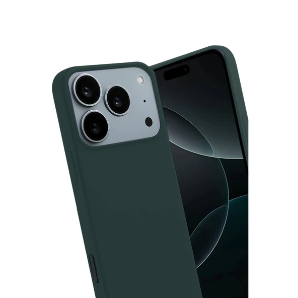 İphone 17 Pro First Silikon - Koyu Yeşil - Resim 3