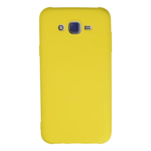 Samsung Galaxy J7 Kılıf Nano İçi Kadife Silikon - Sarı ürün görseli 1