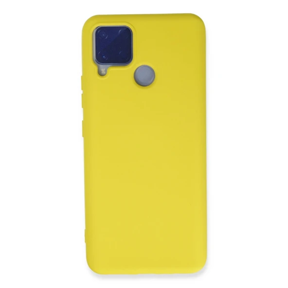 Realme C15 Kılıf Nano İçi Kadife Silikon - Sarı ürün görseli 1