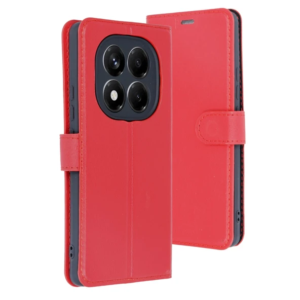 Xiaomi Redmi Note 14 Pro 5G Kılıf Trend S Plus Kapaklı Kılıf - Kırmızı ürün görseli 1