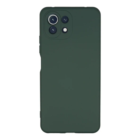Xiaomi Mi 11 Lite Kılıf Nano İçi Kadife Silikon - Koyu Yeşil ürün görseli 1