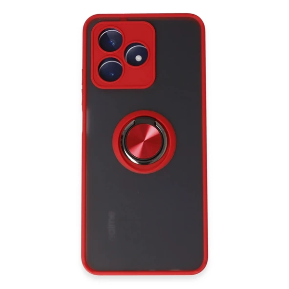 Realme C53 Kılıf Montreal Yüzüklü Silikon Kapak - Kırmızı ürün görseli 1