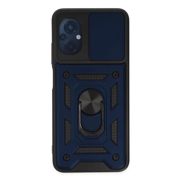 Xiaomi Poco M5 Kılıf Pars Lens Yüzüklü Silikon - Lacivert ürün görseli 1