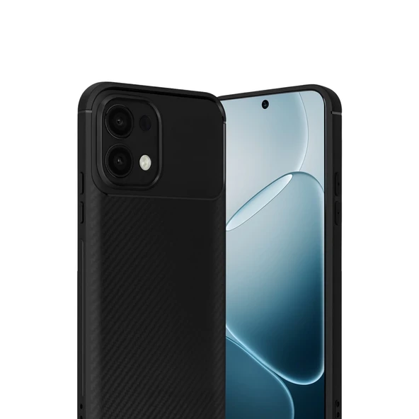 Oppo A6 Pro 4G Auto Focus Karbon Kapak - Siyah - Resim 3