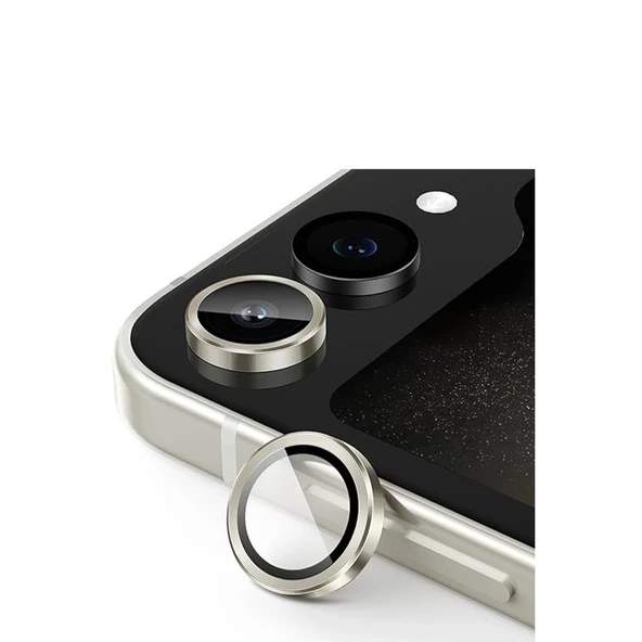 Samsung Galaxy Z Flip 5 Valdez Metal Kamera Lens - Krem ürün görseli 1