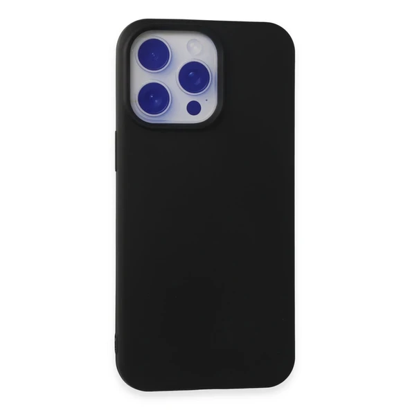 İphone 15 Pro Max Kılıf Nano İçi Kadife Silikon - Siyah ürün görseli 1