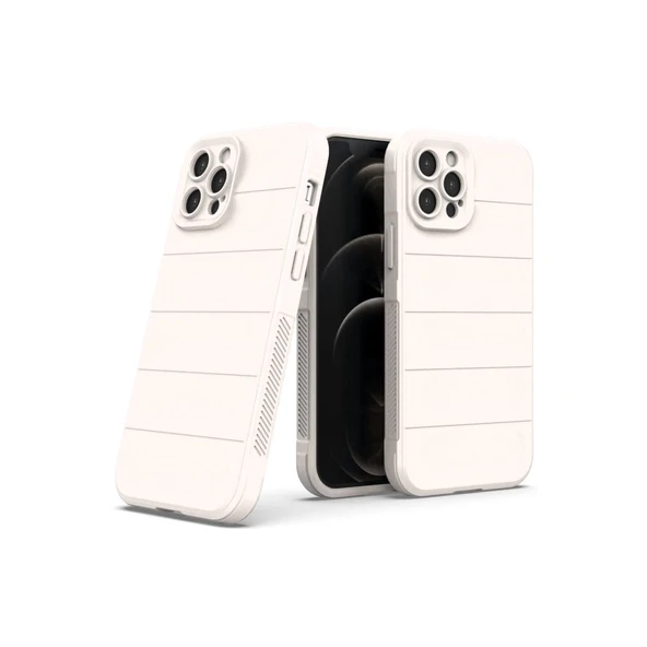 İphone 12 Pro Kılıf Optimum Silikon - Krem - Resim 2