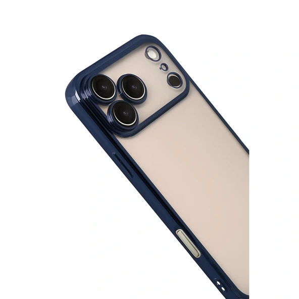 İphone 17 Pro Razer Lensli Silikon - Lacivert - Resim 3