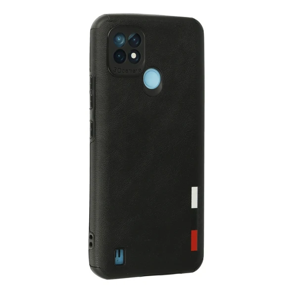 Realme C21 Kılıf Loop Deri Silikon - Siyah - Resim 3