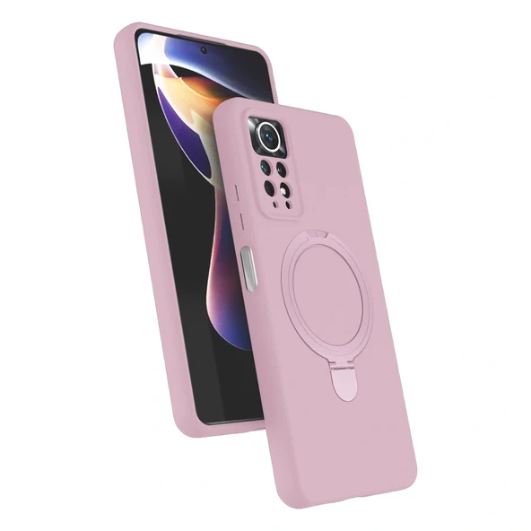 Xiaomi Redmi Note 12 Pro 4G Regal Magsafe Standlı Kapak - Açık Pembe ürün görseli 1
