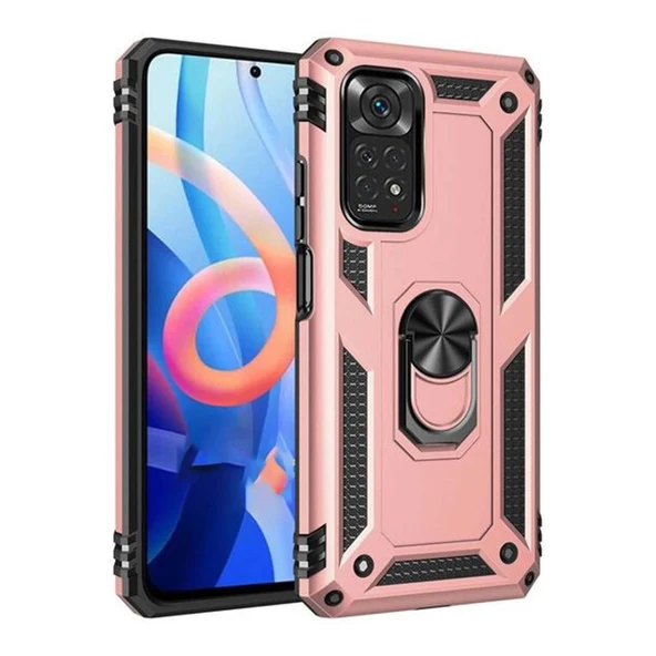 Xiaomi Redmi Note 12S Kılıf Sofya Yüzüklü Silikon Kapak - Rose ürün görseli 1