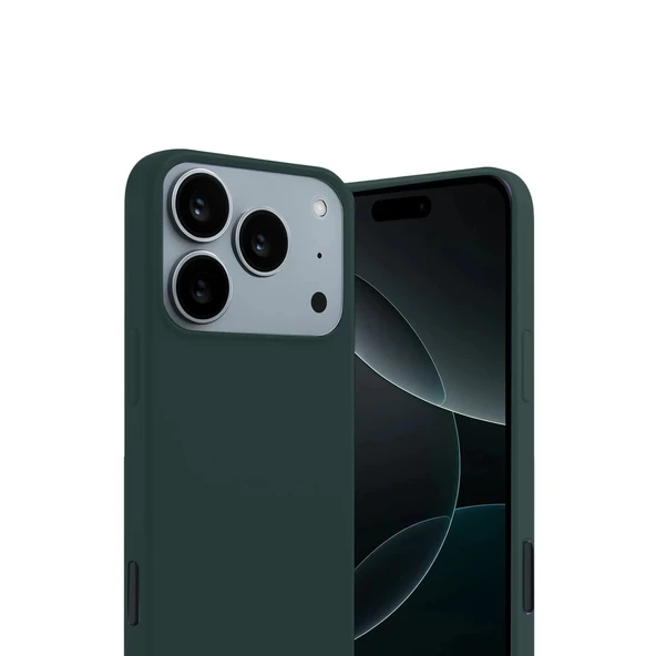 İphone 17 Pro First Silikon - Koyu Yeşil - Resim 2