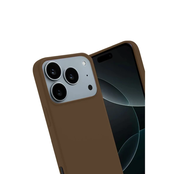 İphone 17 Pro First Silikon - Kahverengi - Resim 3