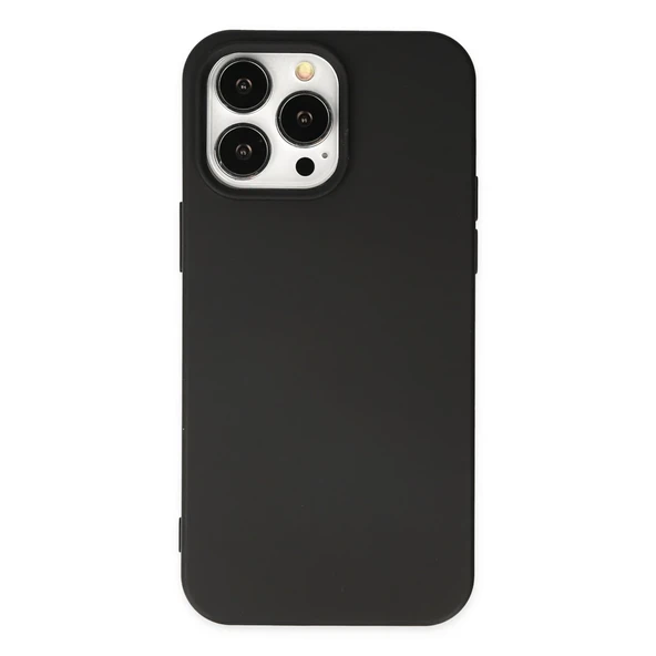 İphone 14 Pro Max Kılıf Nano İçi Kadife Silikon - Siyah ürün görseli 1