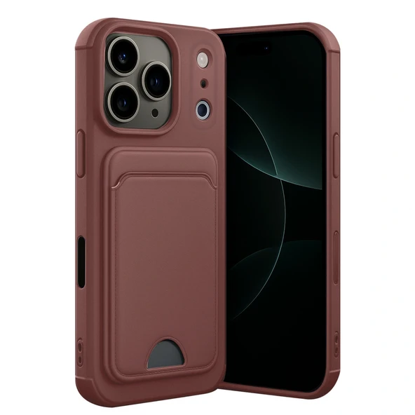 İphone 17 Pro Max Kelvin Kartvizitli Silikon - Bordo ürün görseli 1