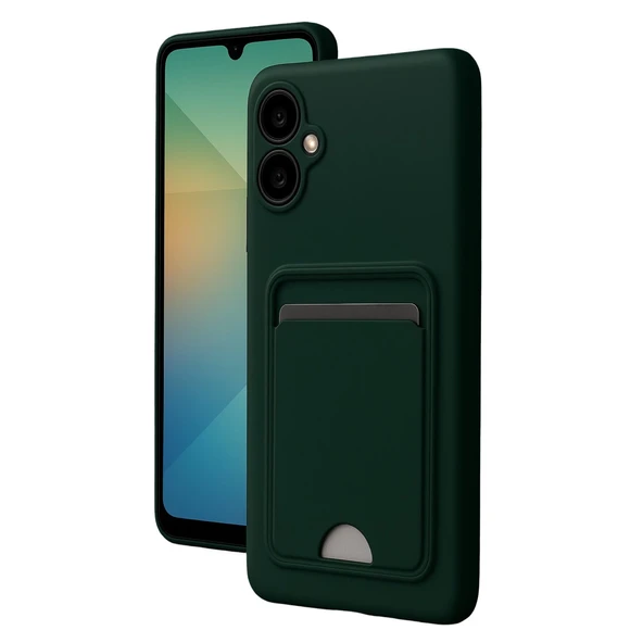 Samsung Galaxy A06 Kılıf Kelvin Kartvizitli Silikon - Koyu Yeşil ürün görseli 1
