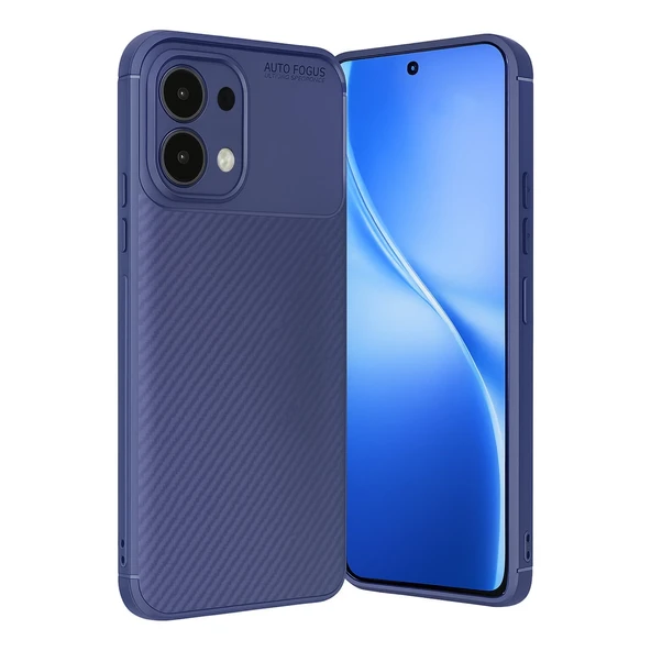 Oppo A6 Pro 4G Auto Focus Karbon Kapak - Lacivert ürün görseli 1