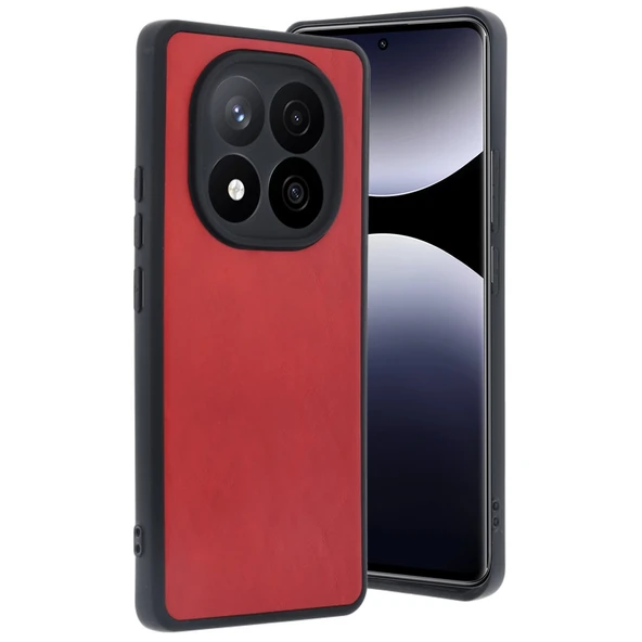 Xiaomi Redmi Note 14 Pro 5G Kılıf Aras Deri Kapak - Kırmızı ürün görseli 1