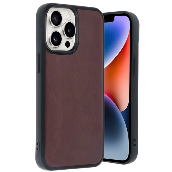 İphone 14 Pro Max Kılıf Aras Deri Kapak - Bordo ürün görseli 1