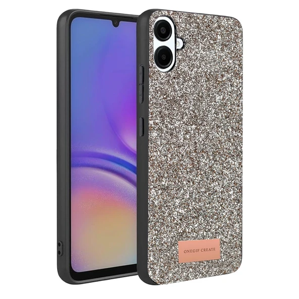 Onegif Samsung Galaxy A07 4G Bright Simli Kapak - Gümüş ürün görseli 1