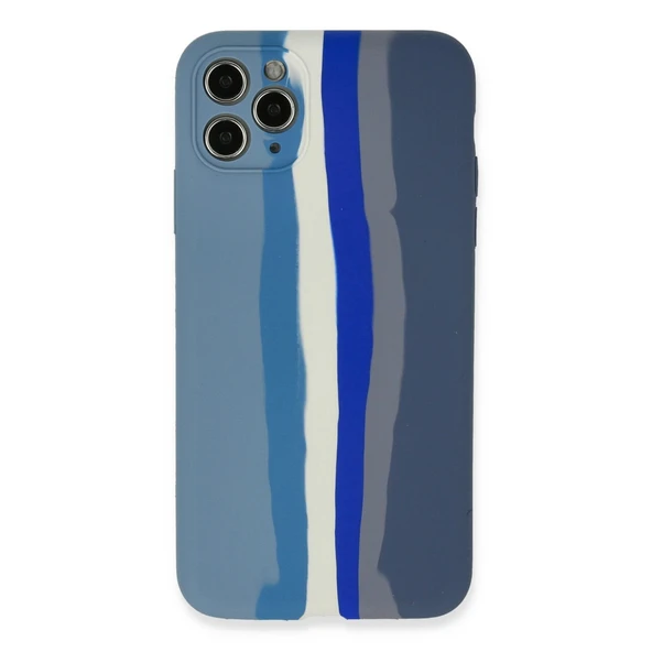 İphone 11 Pro Kılıf Ebruli Lansman Silikon - Mavi-Gri ürün görseli 1