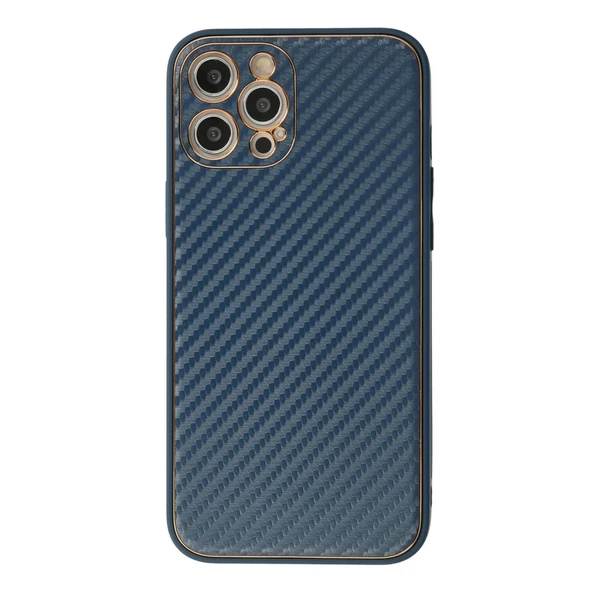 İphone 12 Pro Kılıf Coco Karbon Silikon - Mavi ürün görseli 1