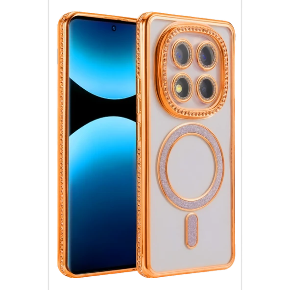 Xiaomi Redmi Note 15 Pro 5G Joke Simli Magneticsafe Kılıf - Turuncu ürün görseli 1