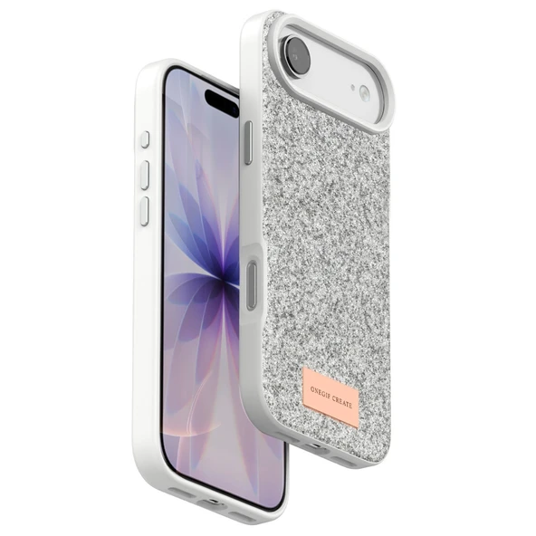 Onegif İphone 17 Air Bright Simli Kapak - Beyaz ürün görseli 1