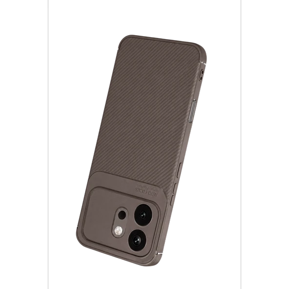 Huawei Honor 600 Auto Focus Karbon Kapak - Gri - Resim 3