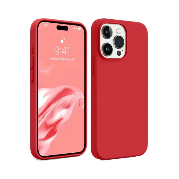 İphone 15 Pro Max Kılıf First Silikon - Kırmızı ürün görseli 1