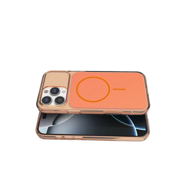 Joko İphone 16 Pro Max Bruma Magsafe Kapak - Turuncu - Resim 3