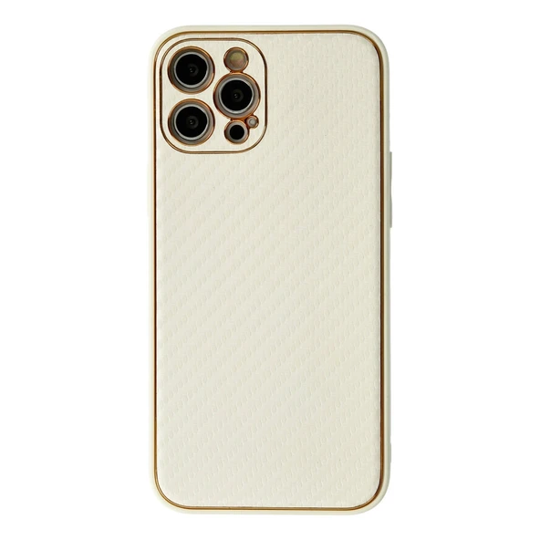 İphone 12 Pro Kılıf Coco Karbon Silikon - Beyaz ürün görseli 1