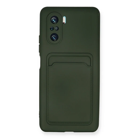 Xiaomi Mi 11I Kılıf Kelvin Kartvizitli Silikon - Koyu Yeşil ürün görseli 1