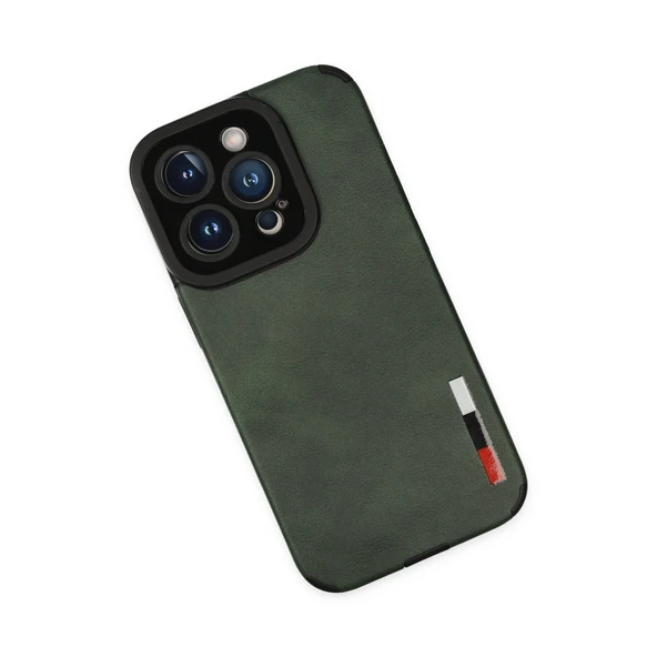 İphone 14 Pro Max Kılıf Loop Deri Silikon - Yeşil - Resim 3