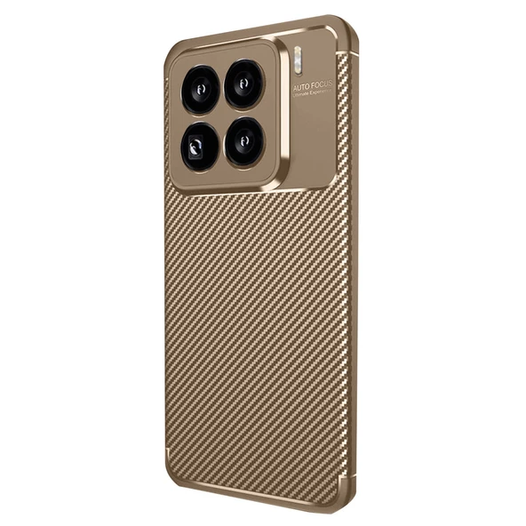 Xiaomi Mi 15 Pro Kılıf Auto Focus Karbon Kapak - Kahverengi ürün görseli 1