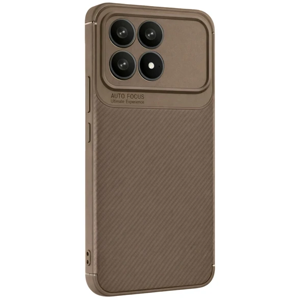 Xiaomi Poco F8 Pro Auto Focus Karbon Kapak - Kahverengi ürün görseli 1