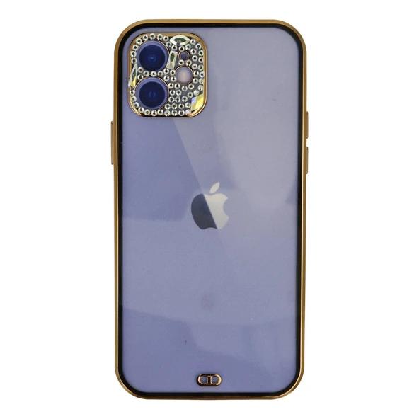 İphone 12 Kılıf Liva Taşlı Silikon - Siyah ürün görseli 1