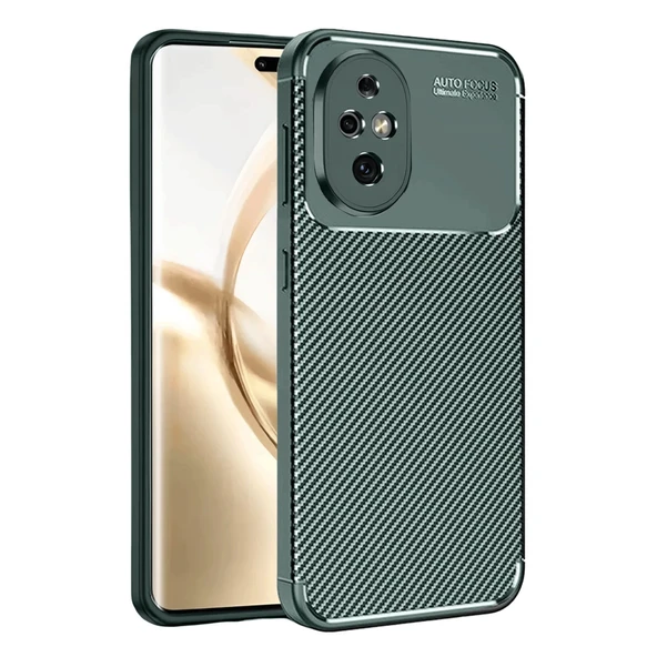 Honor 200 Kılıf Auto Focus Karbon Kapak - Koyu Yeşil ürün görseli 1