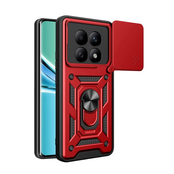 Xiaomi Redmi Note 15 4G Pars Lens Yüzüklü Silikon - Kırmızı ürün görseli 1