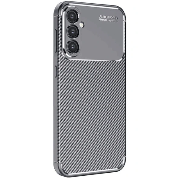 Samsung Galaxy S25 Plus Kılıf Auto Focus Karbon Kapak - Gri ürün görseli 1