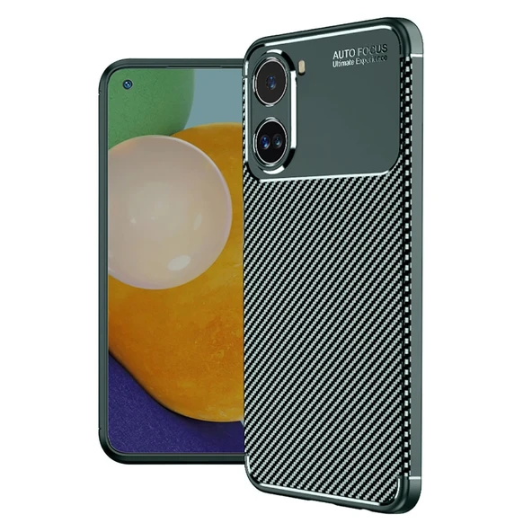 Xiaomi Poco X7 Pro Kılıf Auto Focus Karbon Kapak - Koyu Yeşil ürün görseli 1